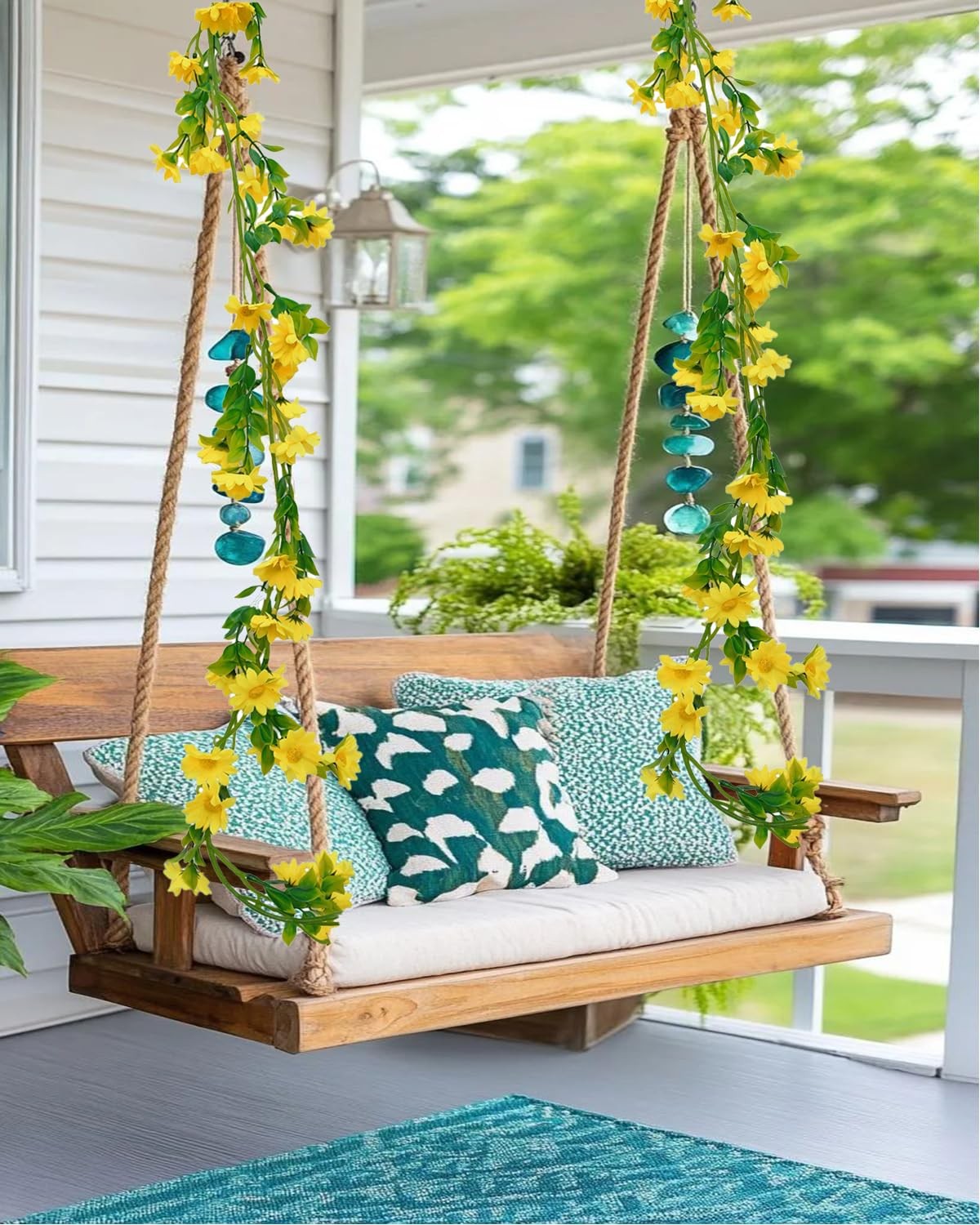 6.5Ft Spring Flower Garland Artificial Wildflower Vines for Bedroom, Cute Yel…