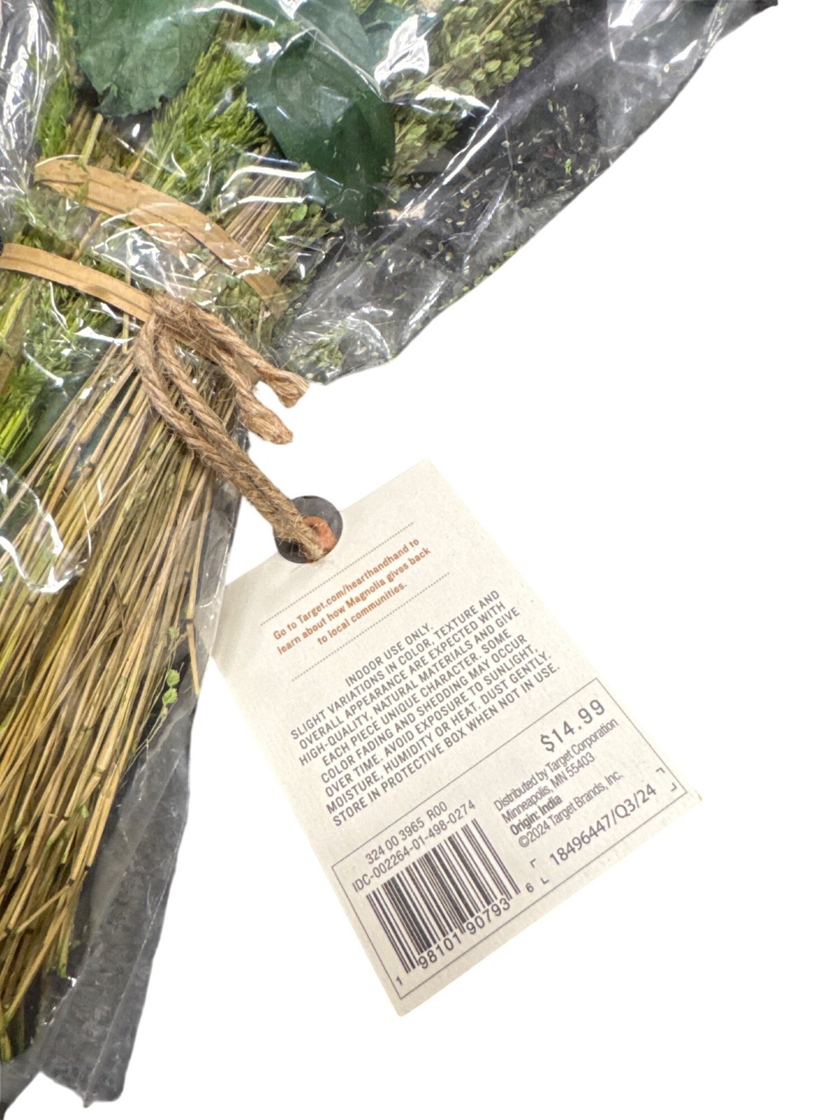 Hearth & Hand With Magnolia Preserved Bundle Leaf Mix 20″ Handcrafted Greenery H