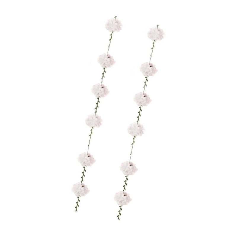 2Pcs Flower Ball Garland Ornament 8.2feet Long Floral Ball Decoration
