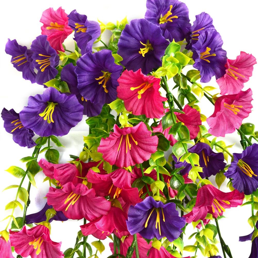 Artificial Fake Hanging Flowers Plants 2Pack Faux Silk Daisy with Eucalyptus Lea