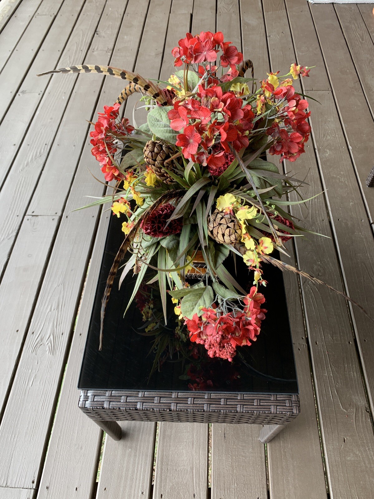 Artificial Fake Floral Plastic Variety Flower Twig Basket Plant Home Decoration