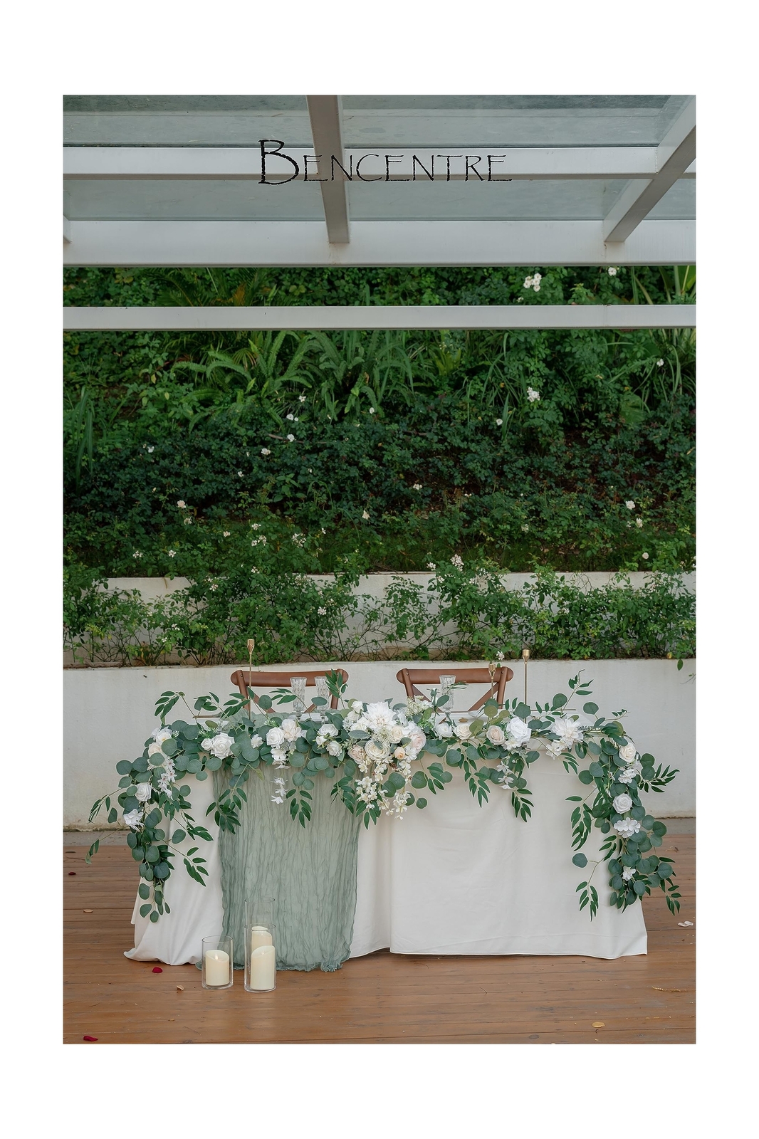 White 9FT Artificial Eucalyptus Garland with Flowers,Arch Flowers for Wedding…