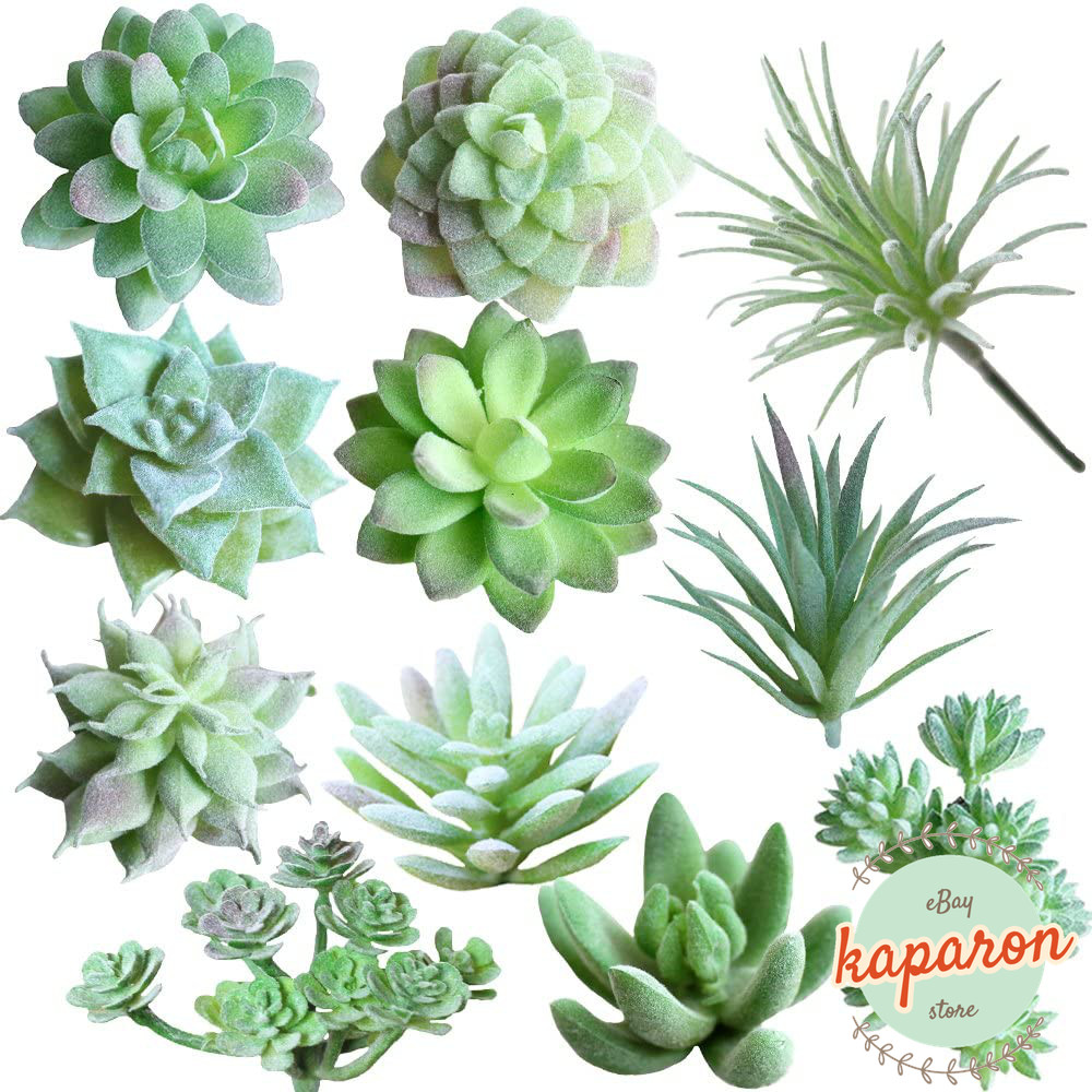 11Pcs Artificial Succulent Plants, Mini Unpotted Fake Faux Succulents Green
