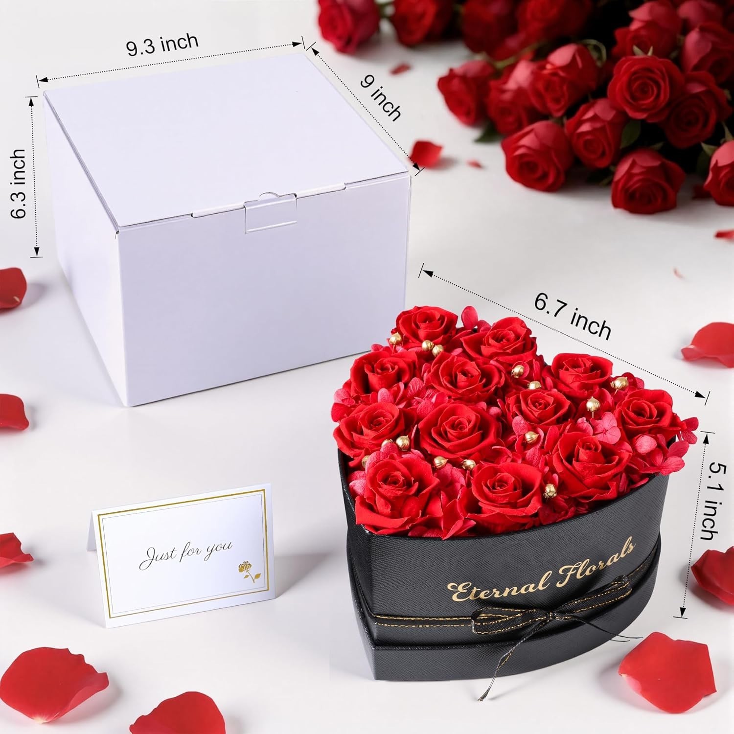 Forever Roses Gift Box: 12 Preserved Roses & Hydrangea – Perfect for Valentine’s