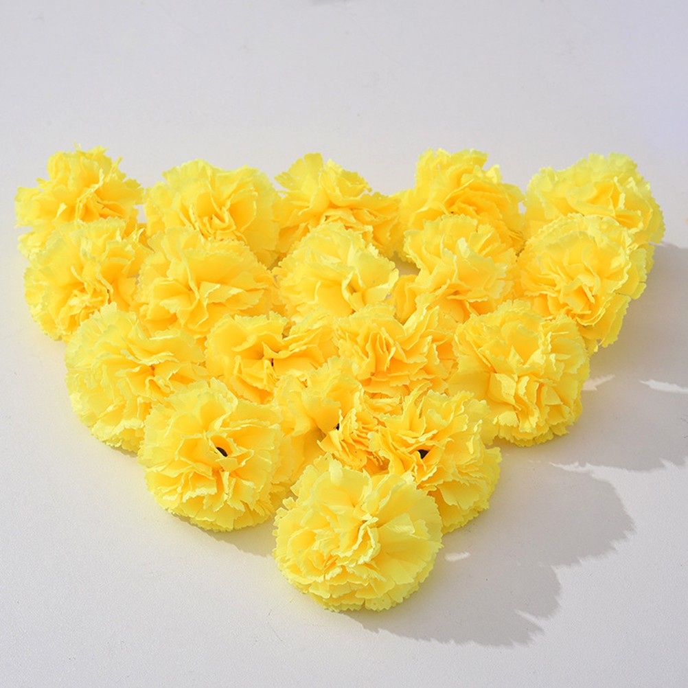 50Pcs Marigold Artificial Flower for Diwali Home Decor DIY Wreath Garland Craft