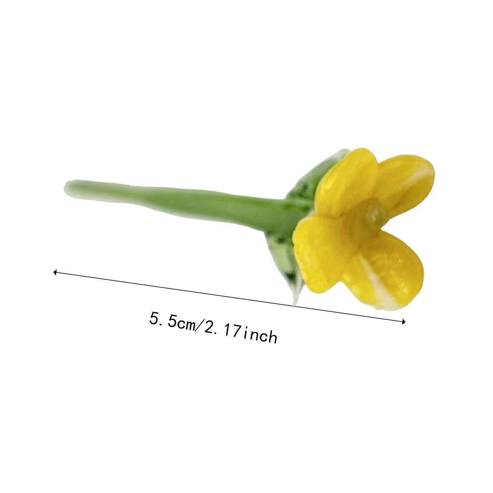 Miniature Hand-Blown Glass Flower Bouquet in Tiny Clear Vase