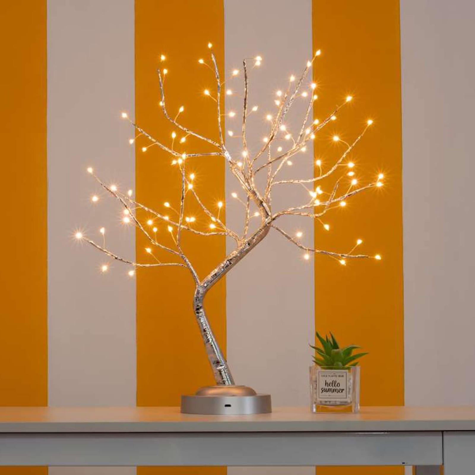FUCHSUN 90 LED Bonsai Tree Light Tabletop Artificial Lamp Warm White Glow USB