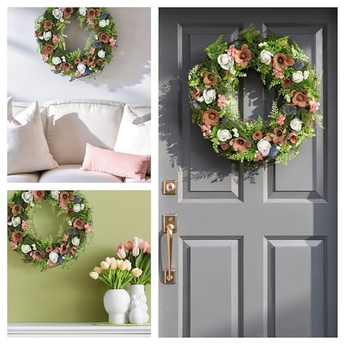 National Tree Company 18 inch Artificial Spring Wood Curl Wreath, Realistic