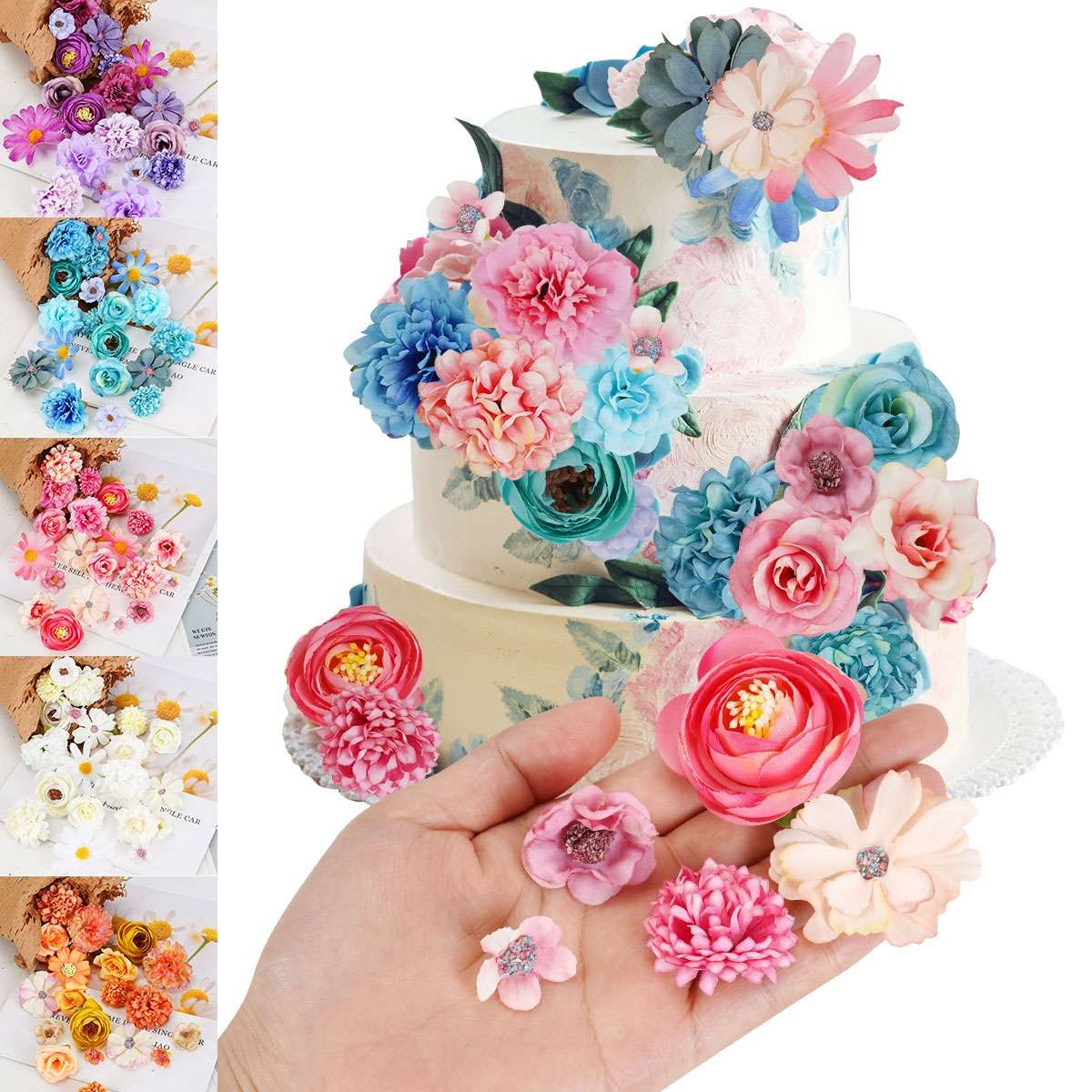 20Pcs Pop Silk Artificial Fake Rose Flower Heads Bulk Craft Wedding Party Decor