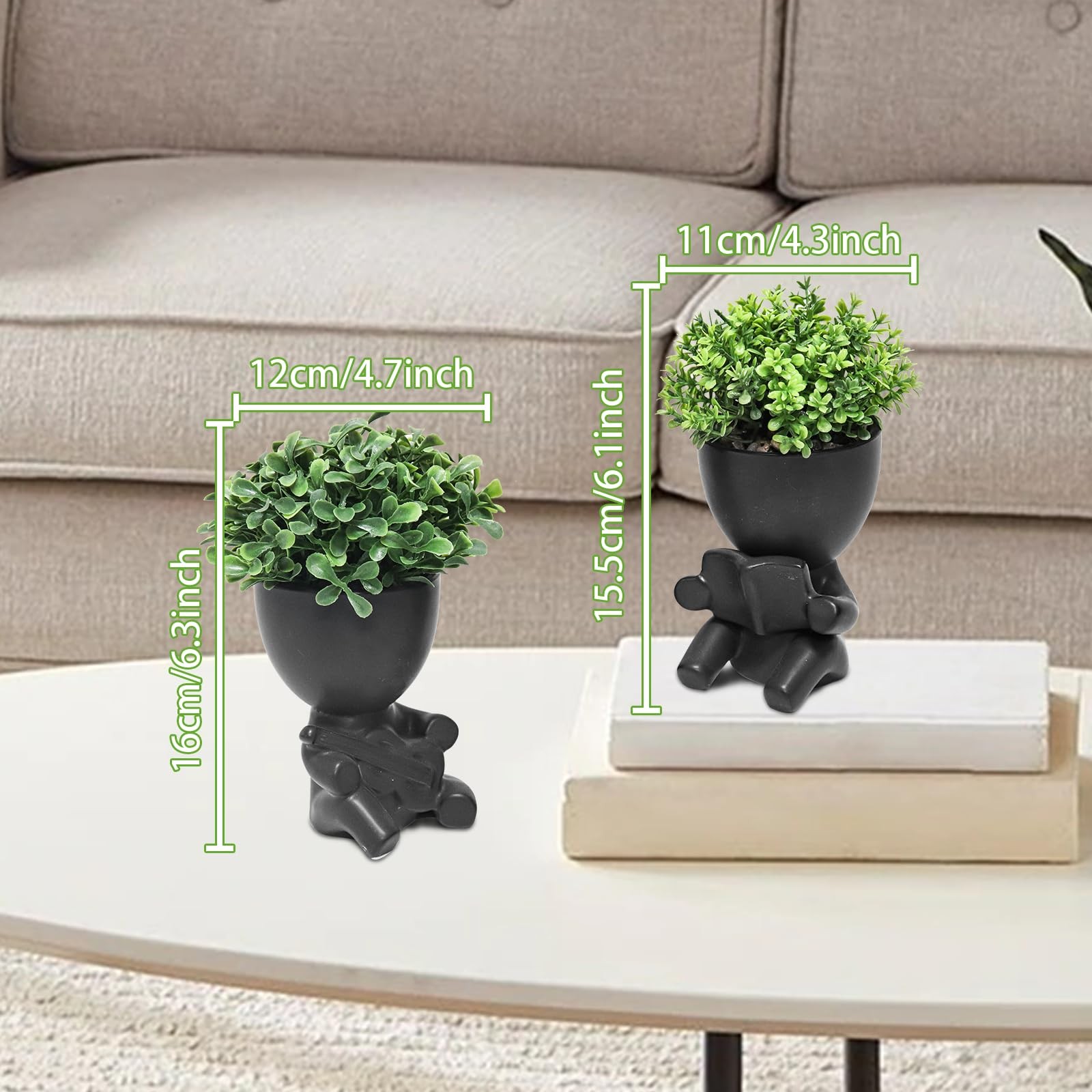 2 PCS Desk Decorations Women Small Office Decorative Plants Bathroom Shelf