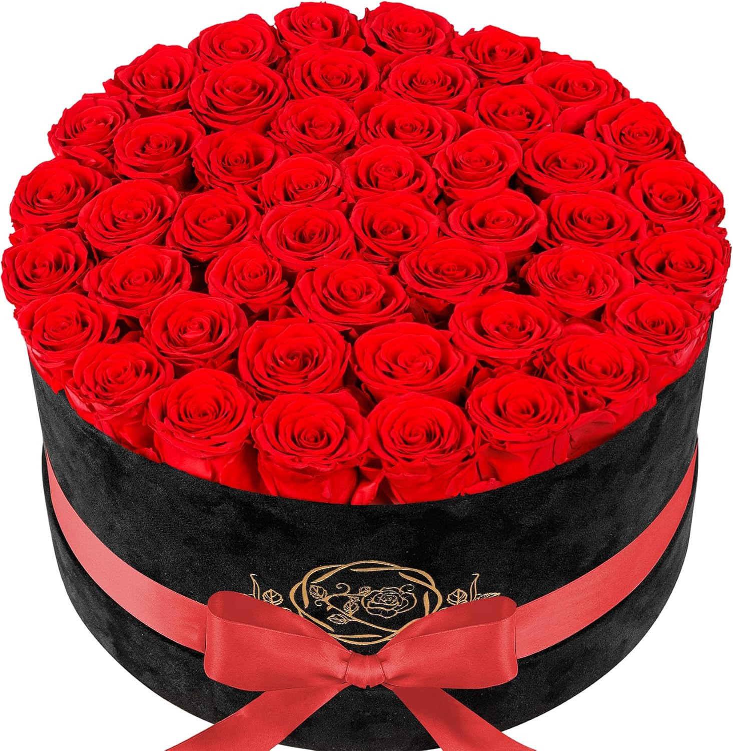 Luxury Suede Box of 47 Preserved Flowers – Perfect Birthday Gift for Her