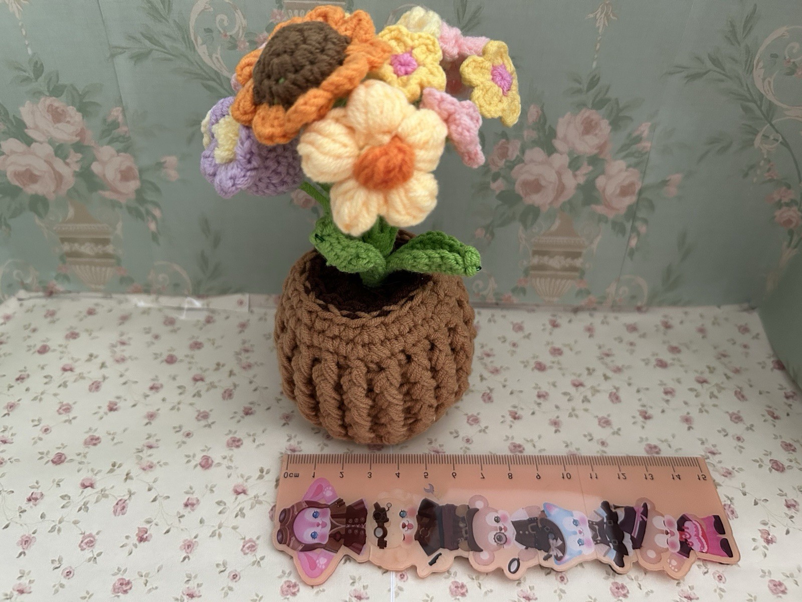 Crochet Bouquet for Anniversary Birthday Mother’s Day Gift Knitted Flowers Decor