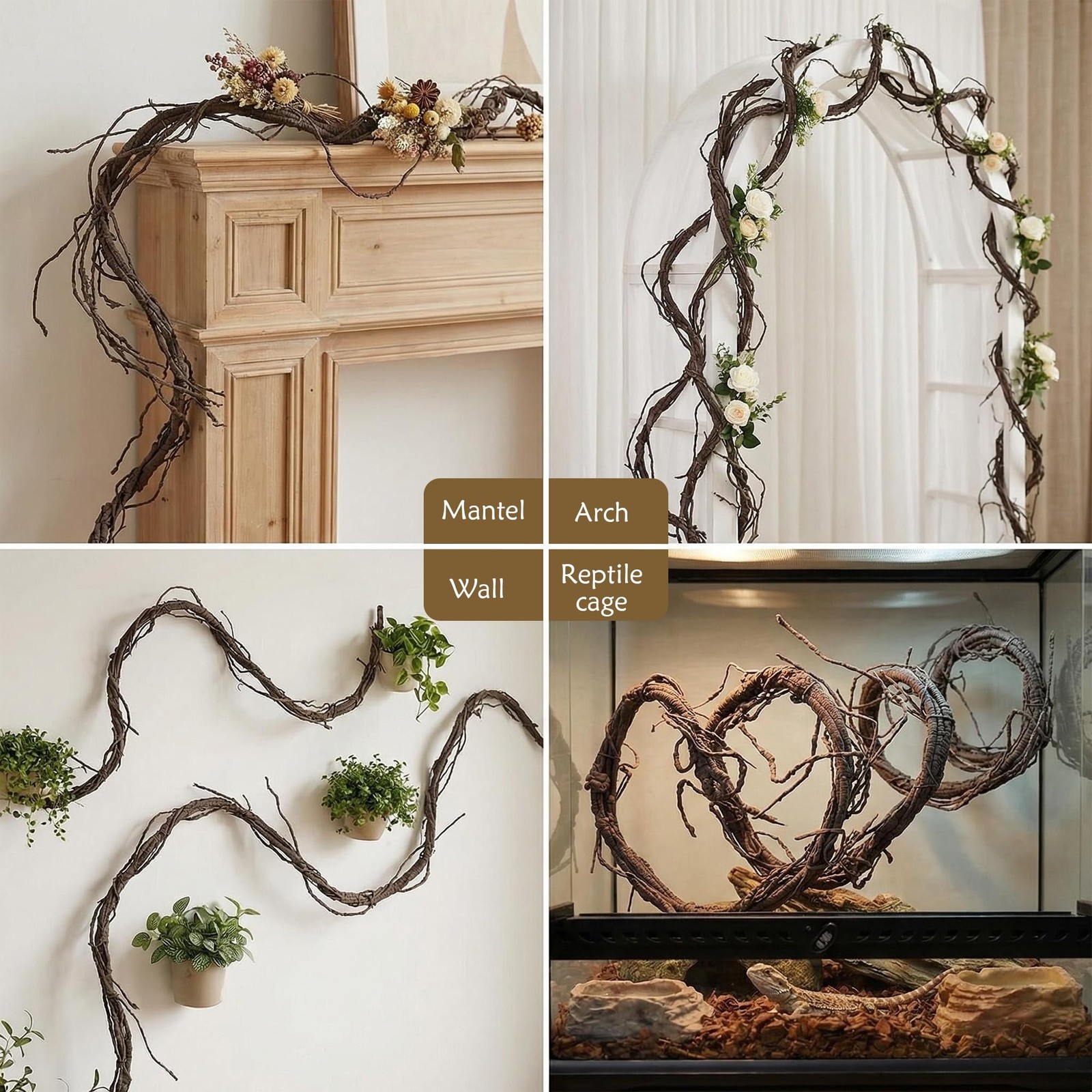 118″ Bendable Artificial Grapevines Garland Tree Branches(L)