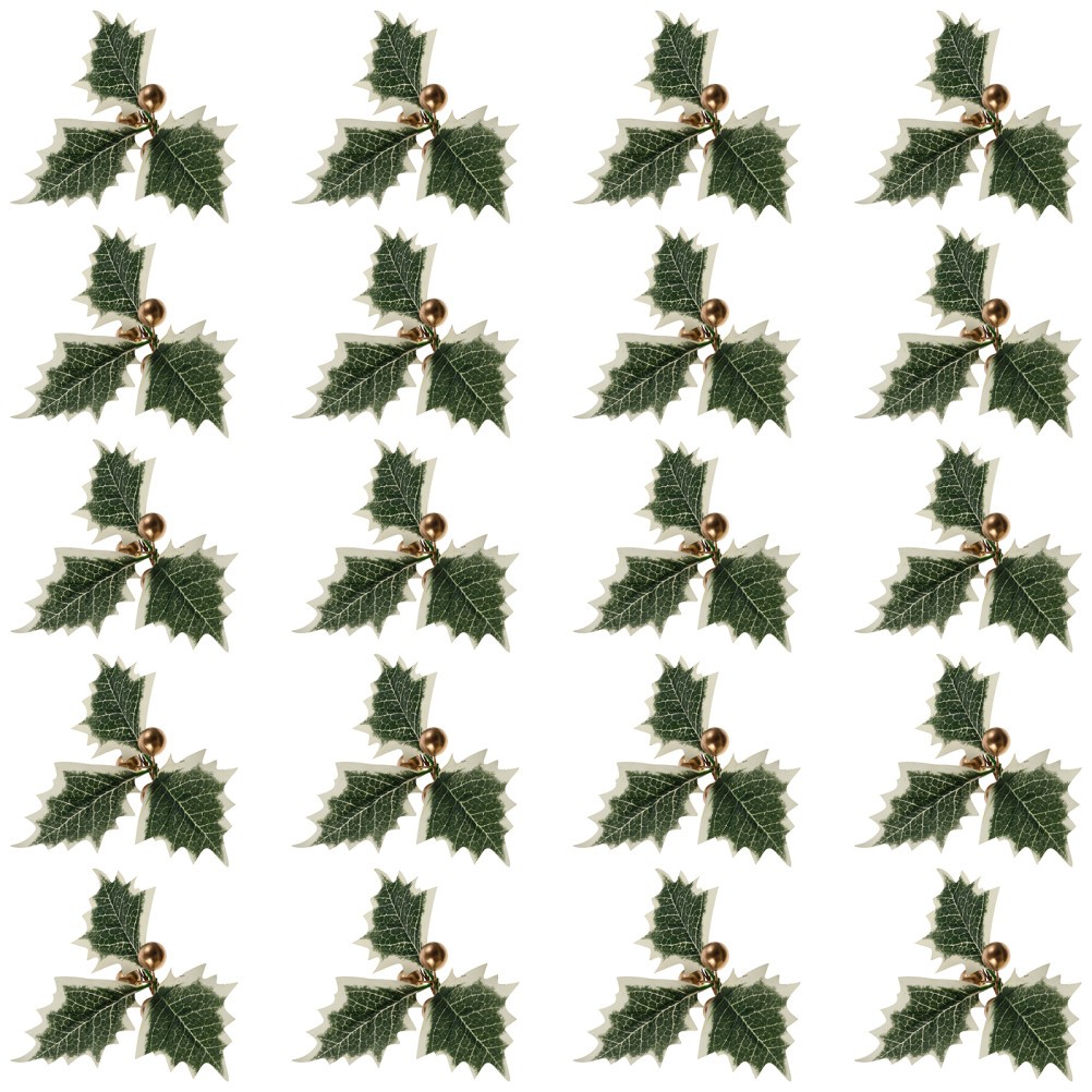 20Pcs Reusable Artificial Green Leaf Gold Fruit for Party and Home Decoration