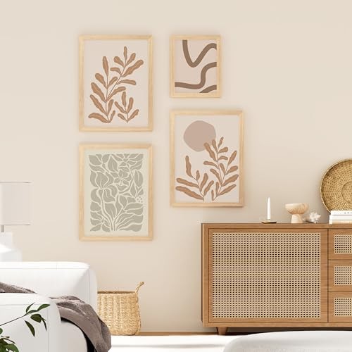 Picture Frame, Solid Wood Frame with Plexiglass, Includes 8×10 11×14 Natural