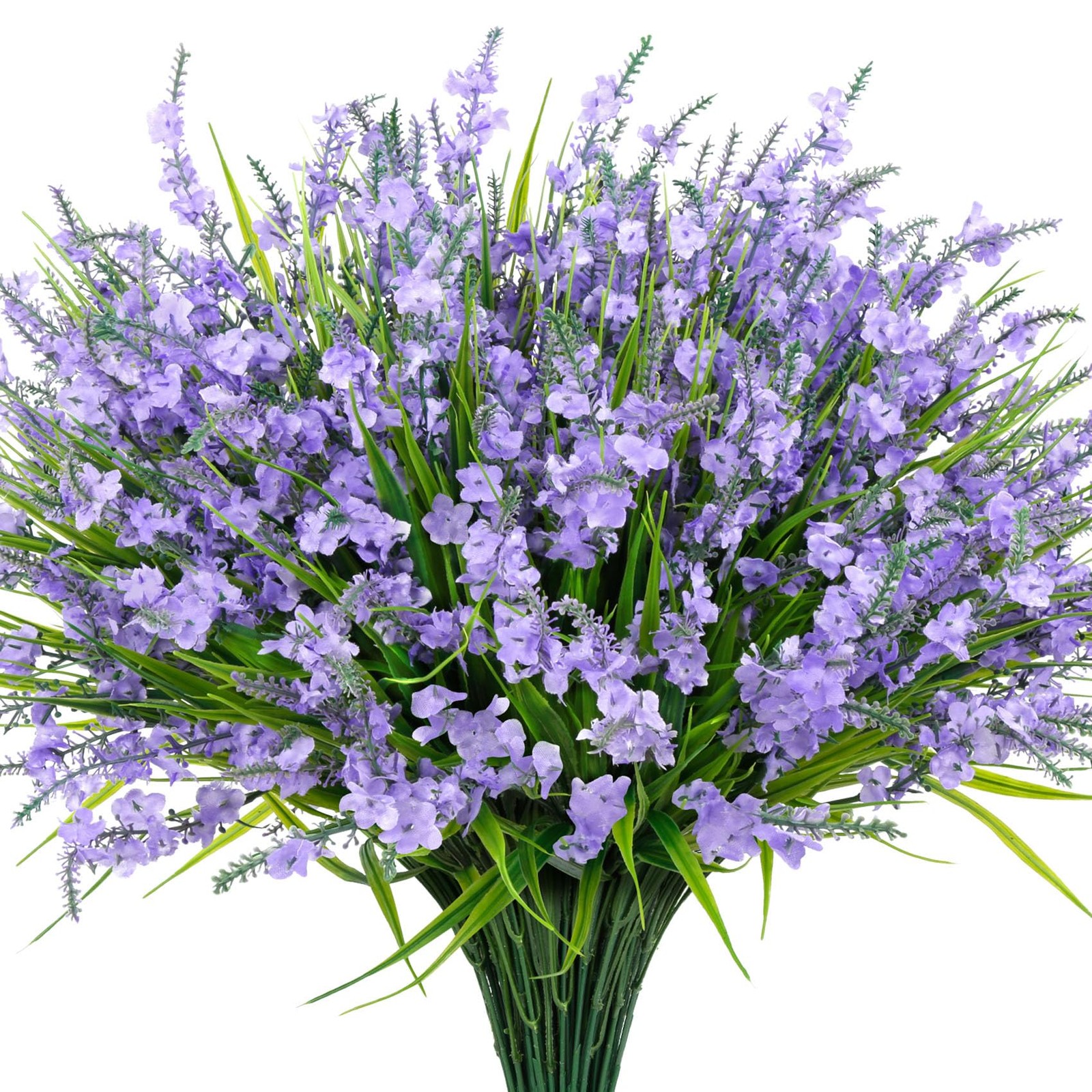 20 Bundles Artificial Lavender Flowers for Outdoors Fake Silk Flowers Faux Plant