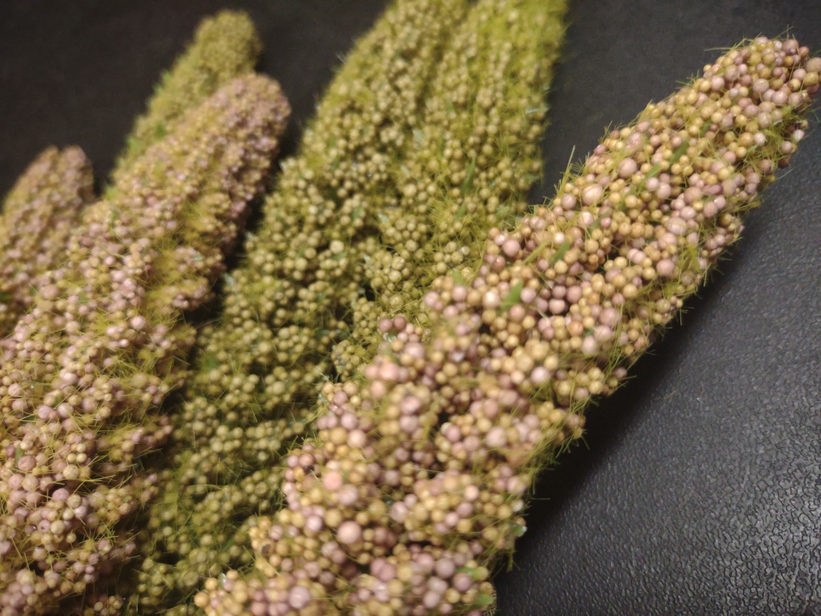 24″ Artificial Millet Seed, 6 Stems, Silk Leaves, 2-Tone Sage Green & Lavender