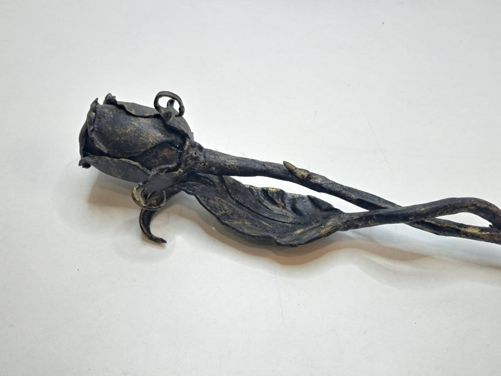 Metal Rose Decorative Collectible Floral Indoor Decor Display Flower Metal 46 cm