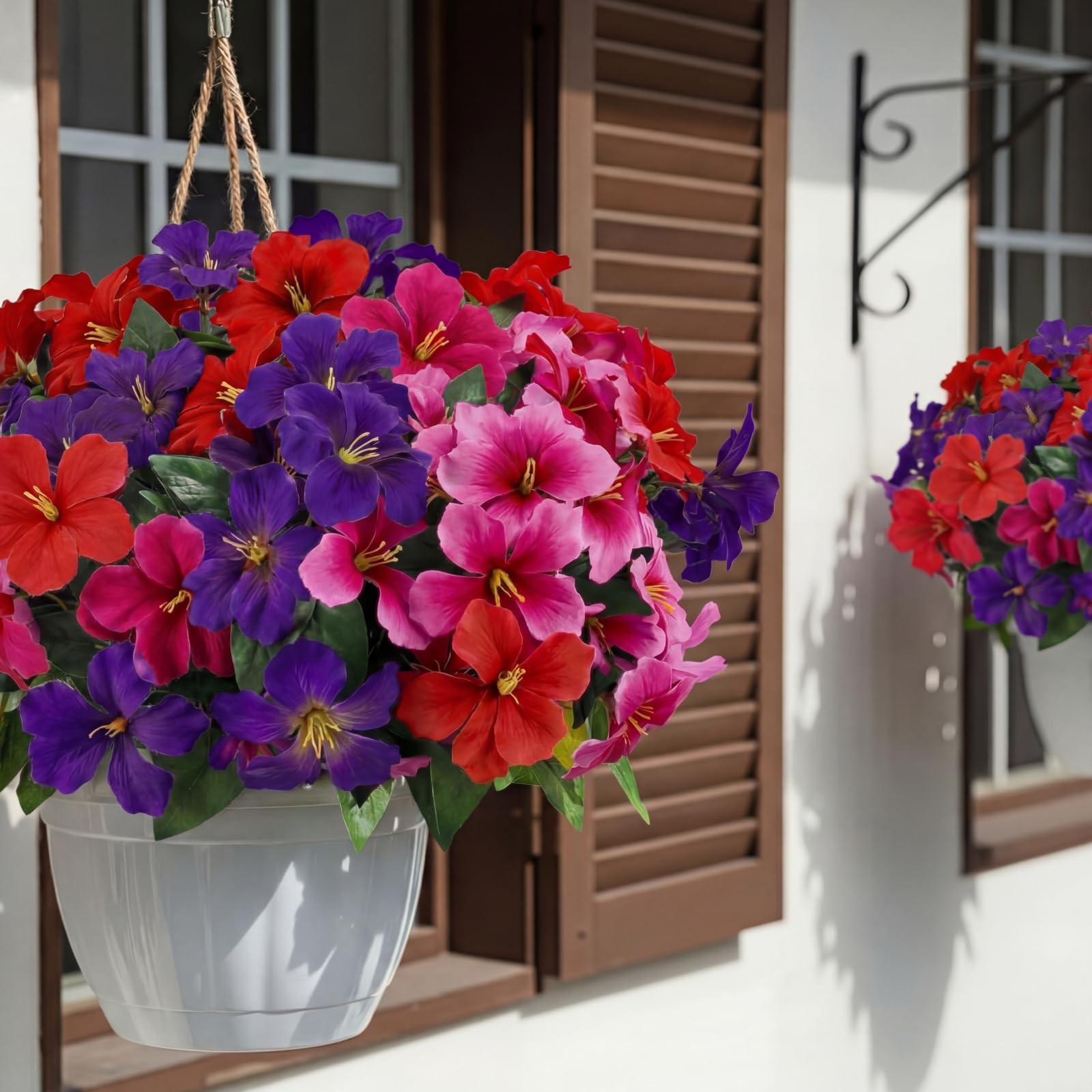 66 Heads Artificial Flowers for Outdoors Decoration, UV Resistant Silk Faux A…