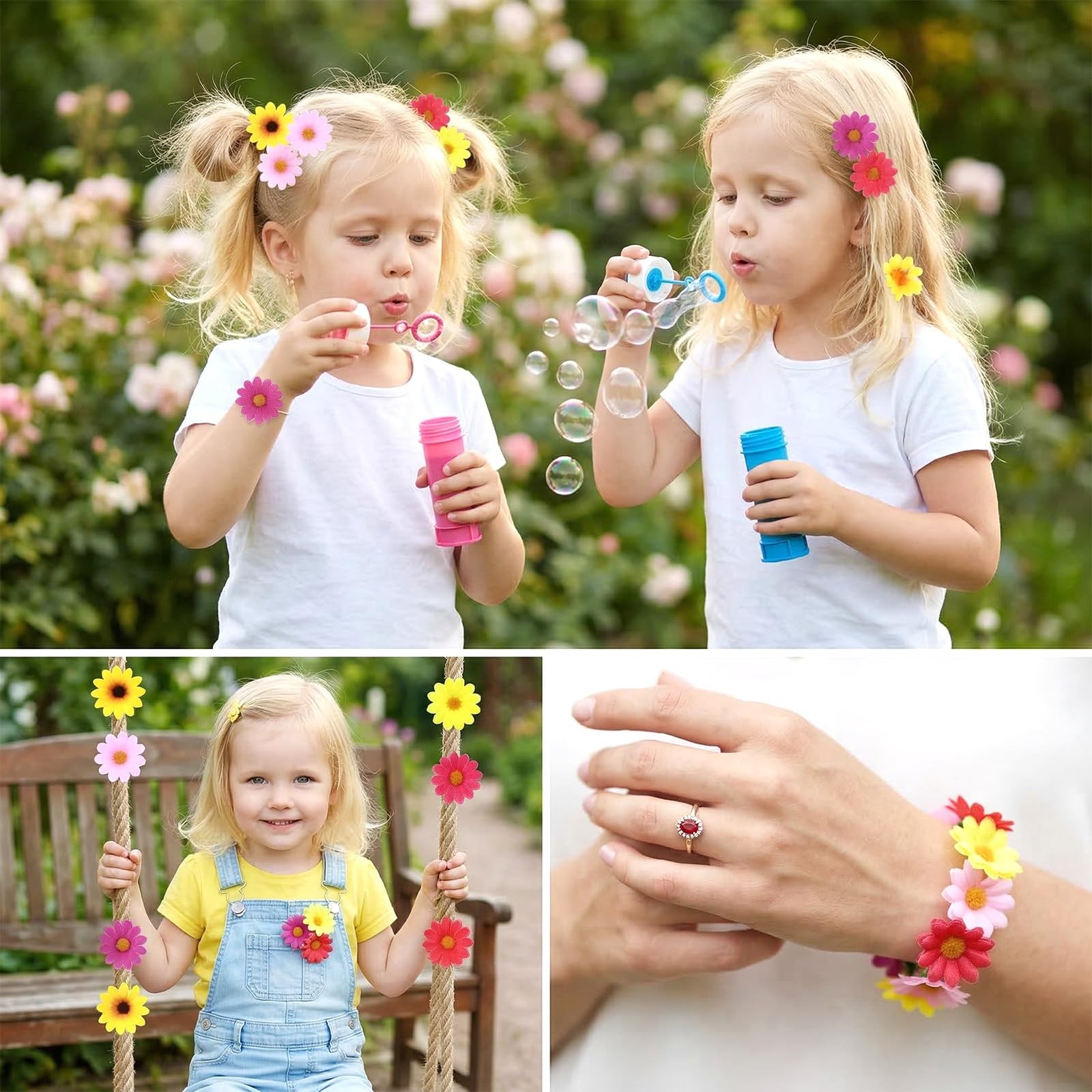 150PCS Fake Flower Heads 1.57in Daisy Flowers Heads