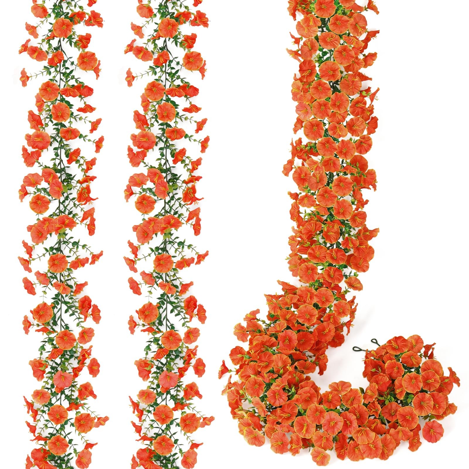 2 Pack Spring Summer Flower Garland 5.9FT Artificial Morning Glory Flower Vin…
