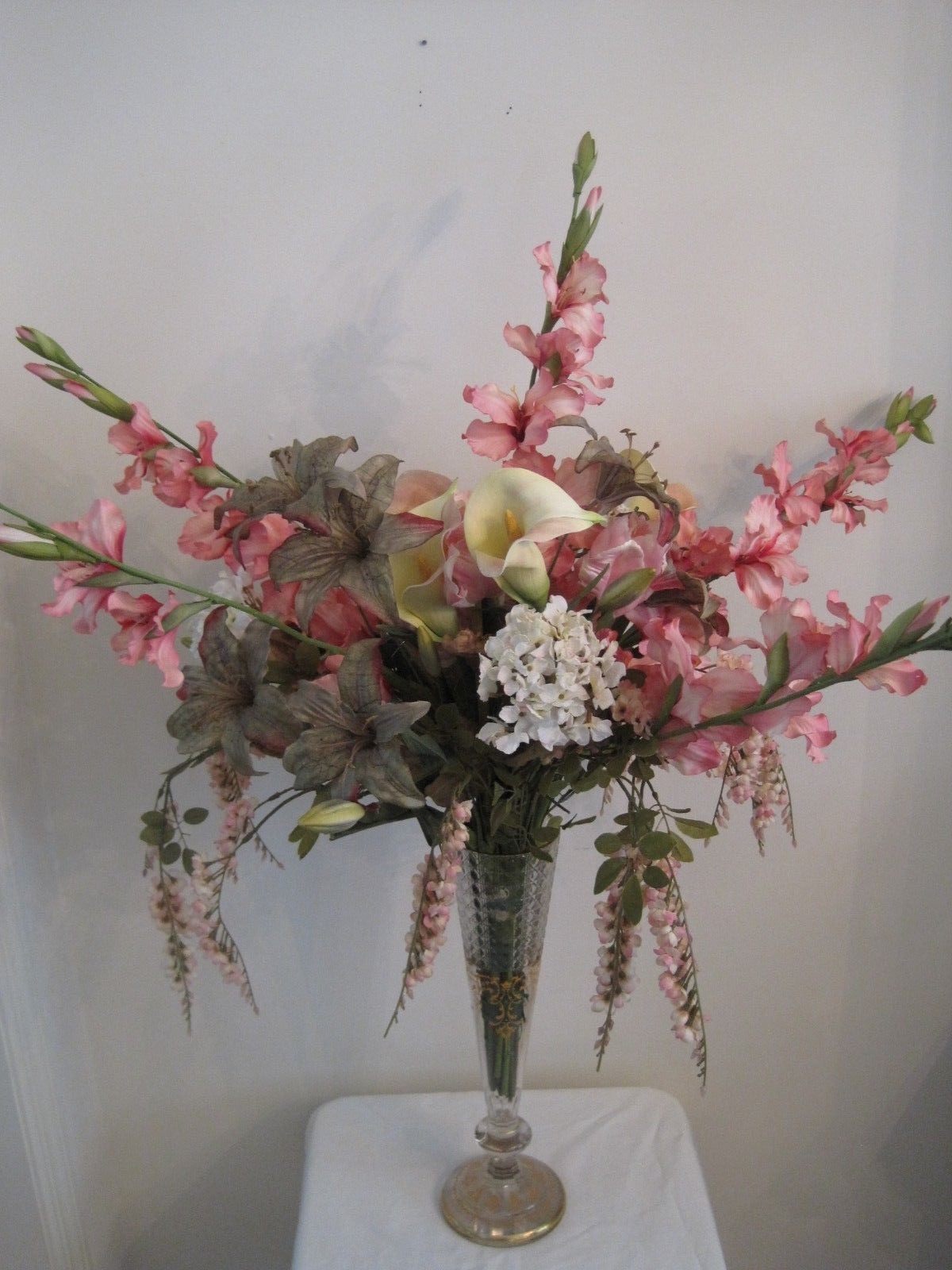 Gladiola silk floral arrangement (vase not included) – $129.99