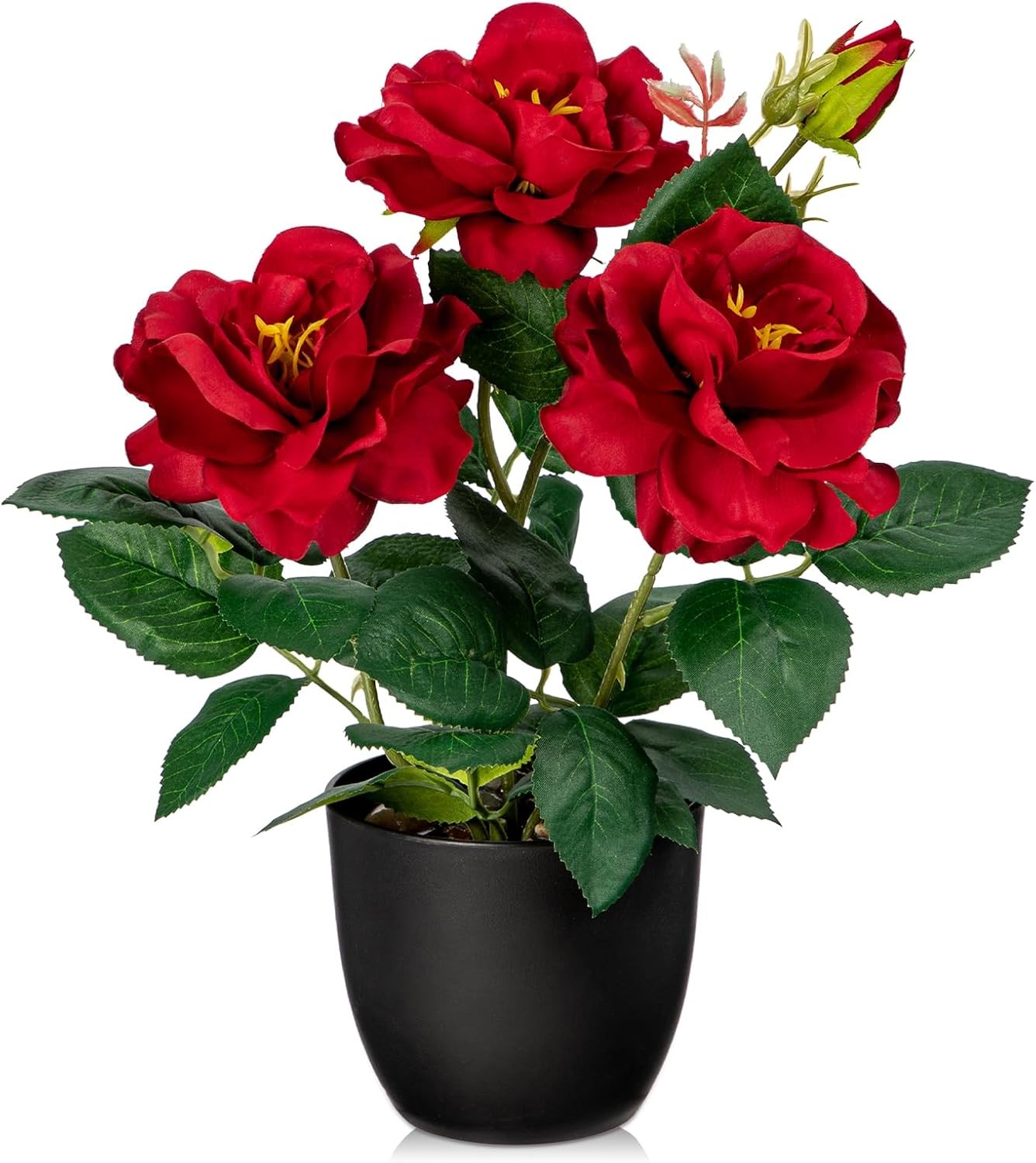 Artificial Plants & Flowers with Vase Red Roses Artificial Flowers Small Potted