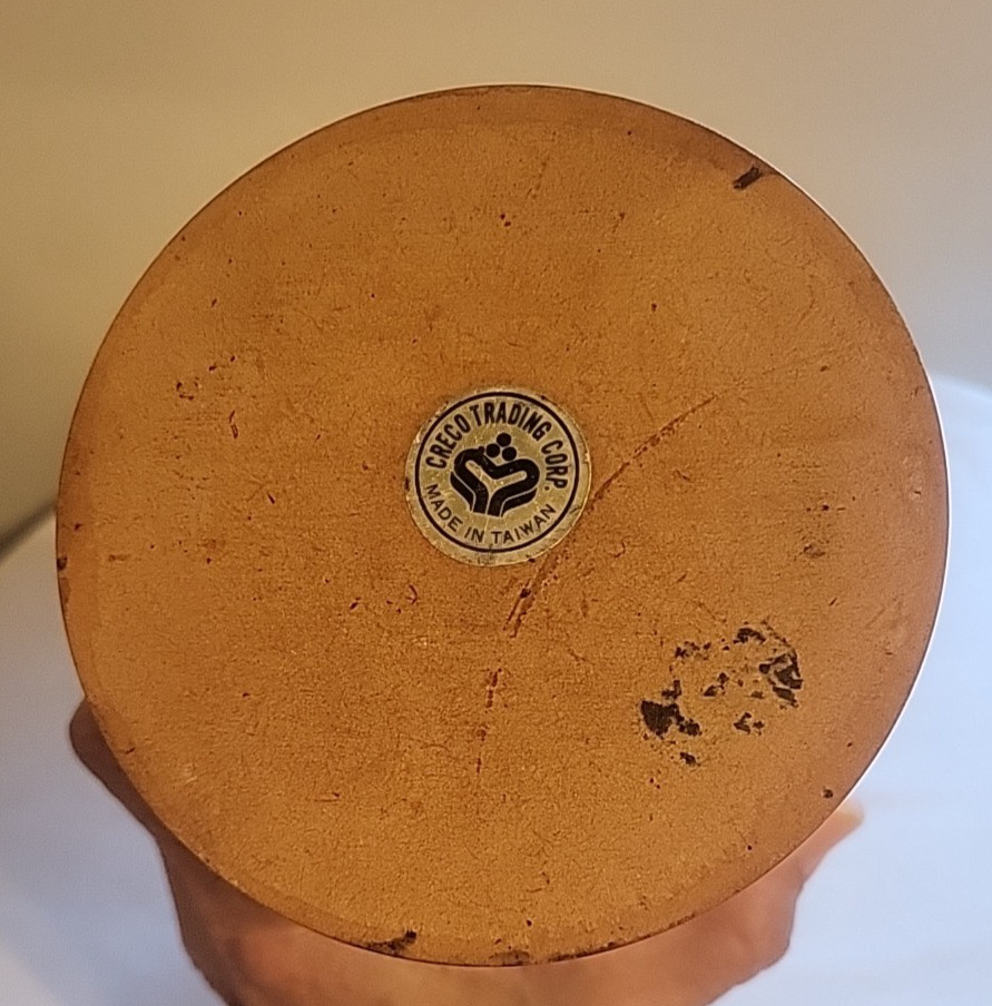 VTG 1970s Creco Trading Pink Roses Cloche Dome Home Decor Wood Base 9.5″ Cottage
