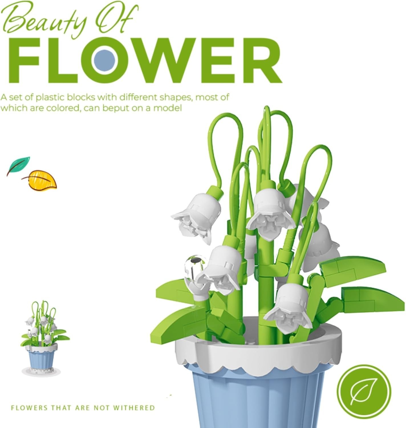 Lily of the Valley Mini Flower Potted Plant Bonsai Building Toy Blocks Partic…