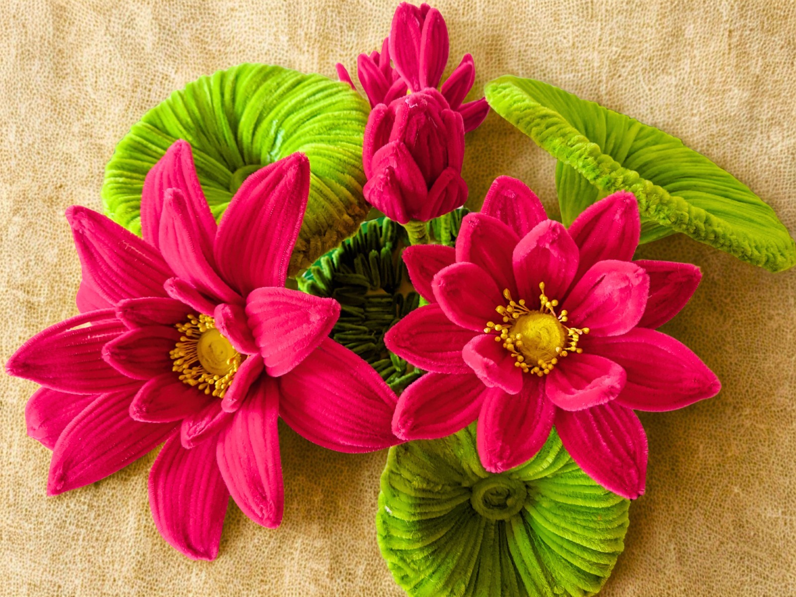 Handmade Pipe Cleaner Lotus Flower Pot | Vibrant Home Décor | Unique Gift Idea
