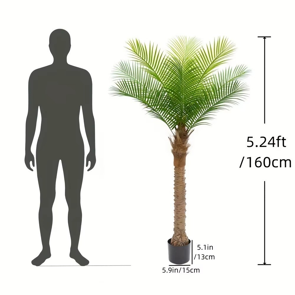 Artificial Coconut Palm Tree 5-6ft Tropical Indoor Plant Decor with Planter🌴