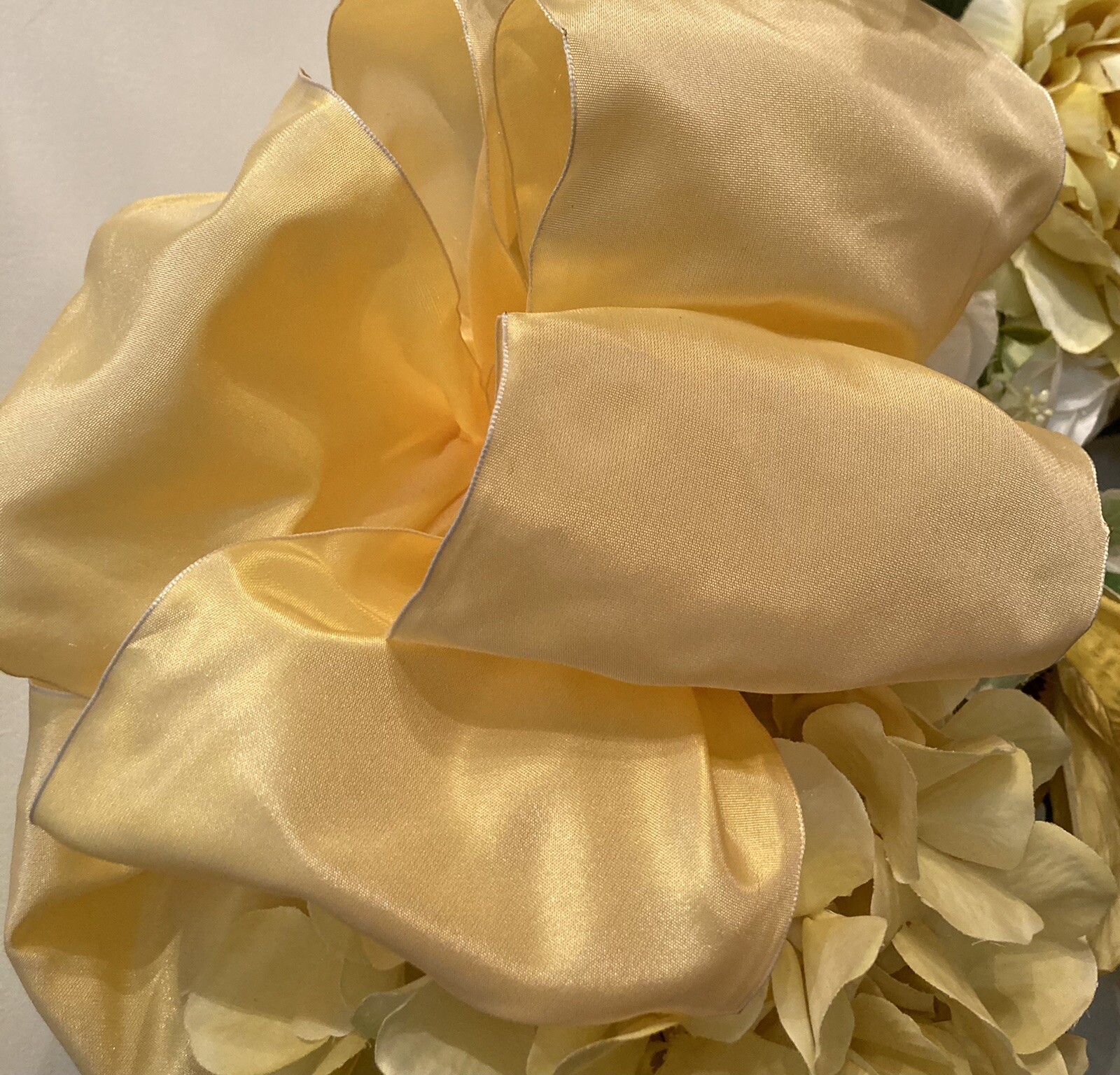 Luscious Yellow Spring And Summer Hydrangea, Rose, And Peony Wreath