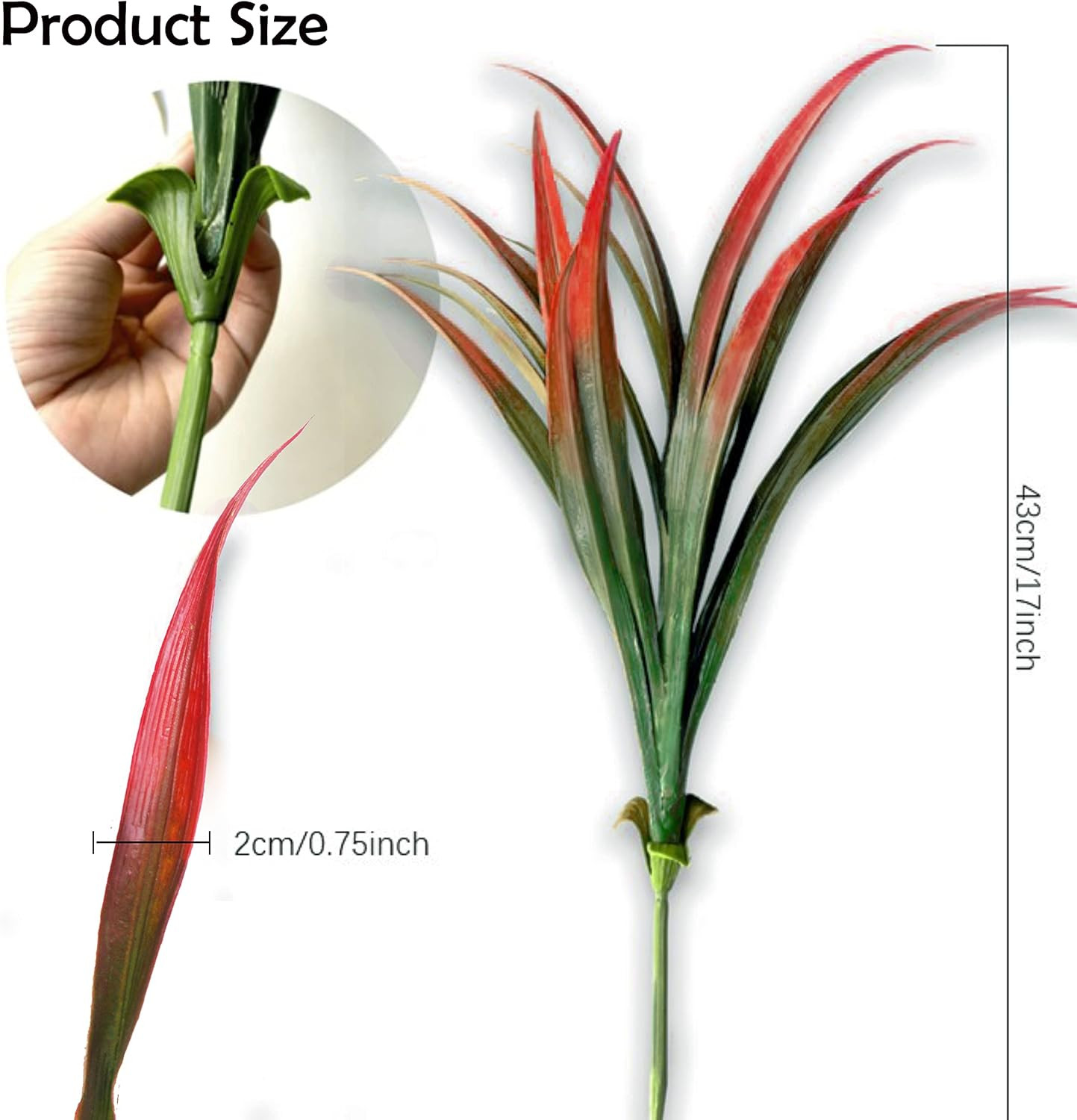 8 Pcs Outdoor Fake Plants UV Resistant Artificial Tall Grass Plants Faux Tropica
