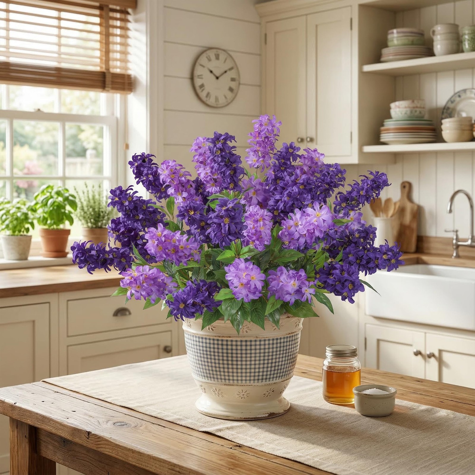 Artificial Flowers 3 Pcs Hyacinth Fake Flowers 19.69” Silk Flowers for Outsid…