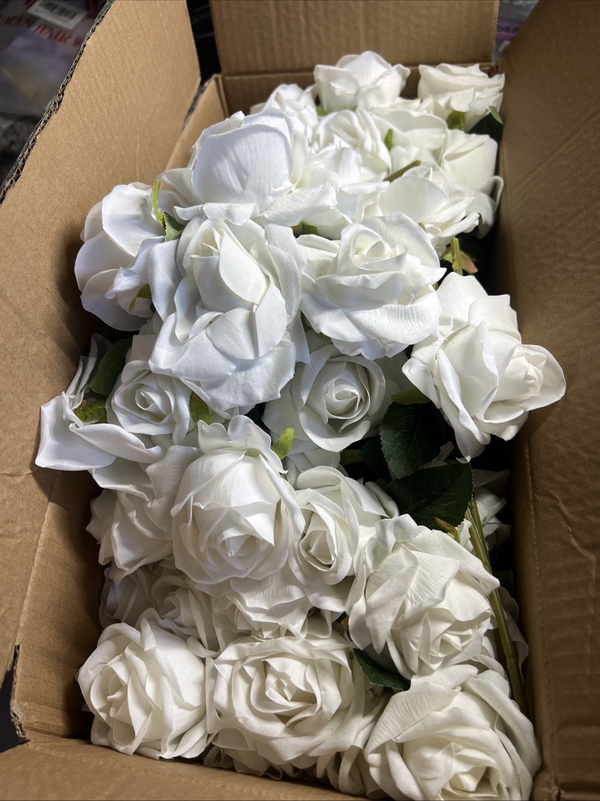 60 Pcs Artificial Roses Bulk Velvet Silk White Roses White Roses for Wedding …