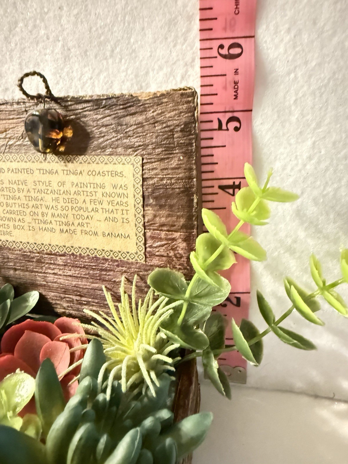 Handmade Box From Banana Fiber Artificial Succulents Repurposed Beautiful