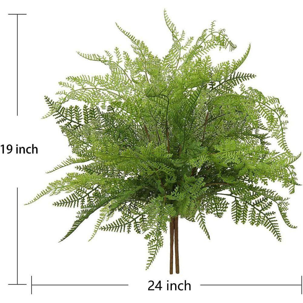 7.80 in H Green Artificial Boston Fern Plants 2 Pcs Uv-Resistant Faux Greenery
