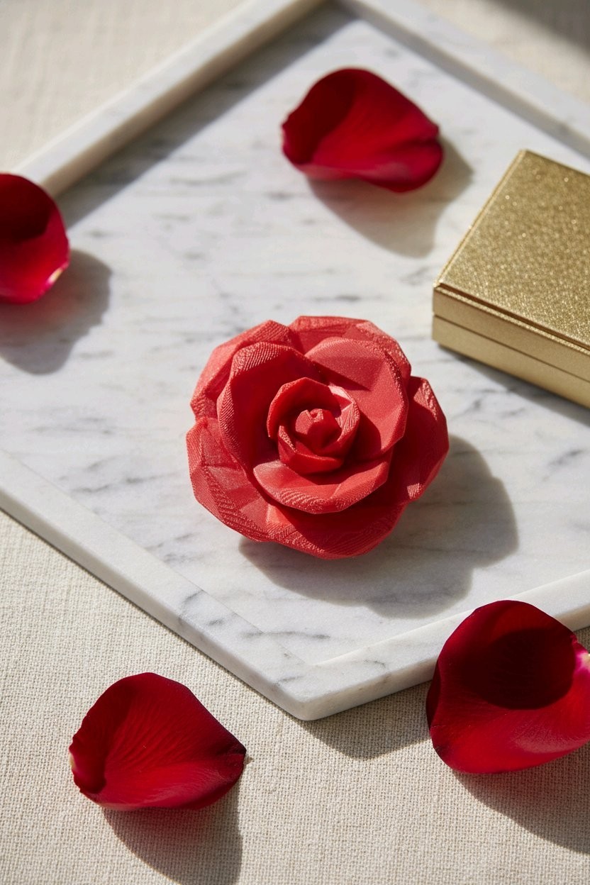3D Printed Forever Rose Red Red