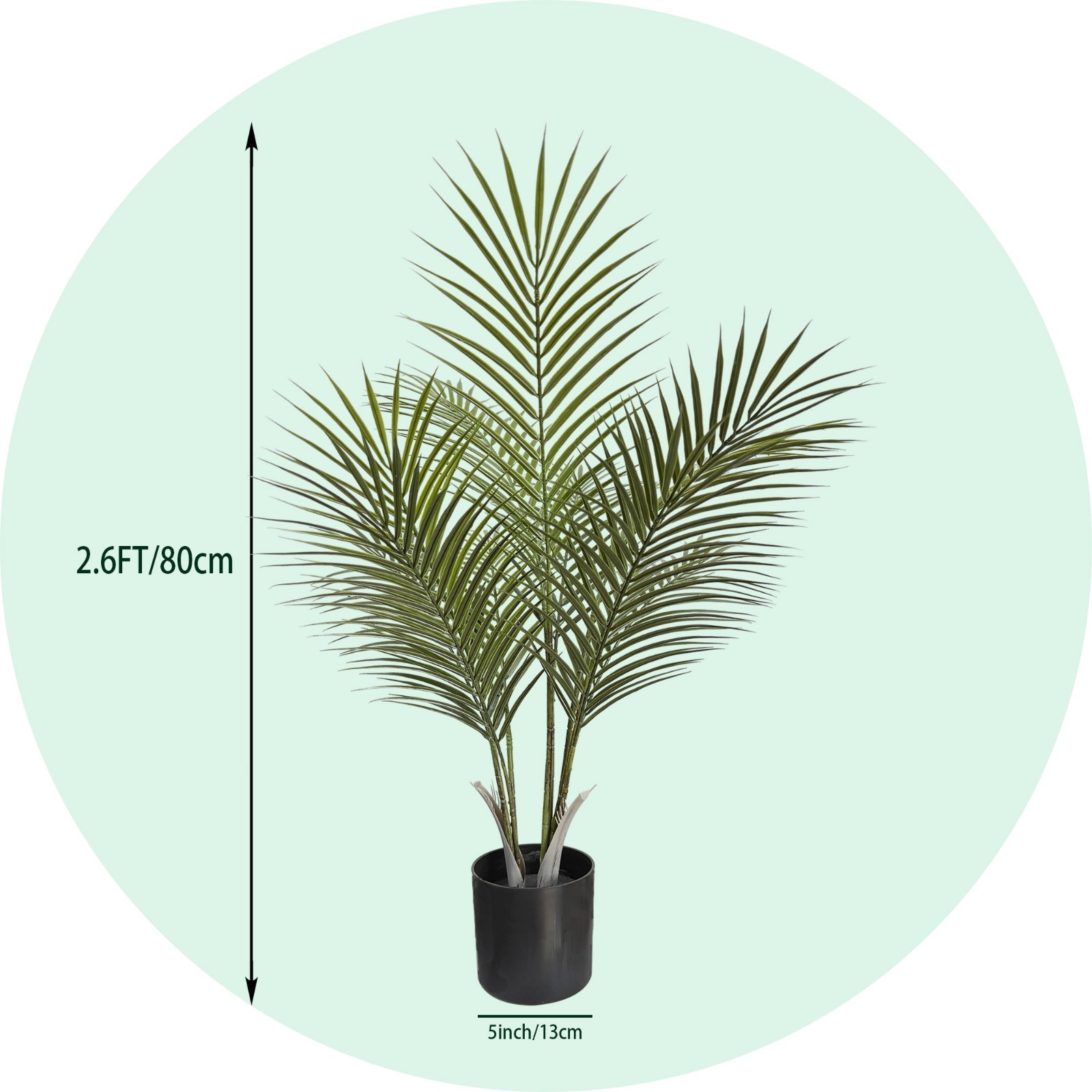 2 Pack Artificial Areca Palm Tree Fake Tropical Plant for Indoor Home Decor