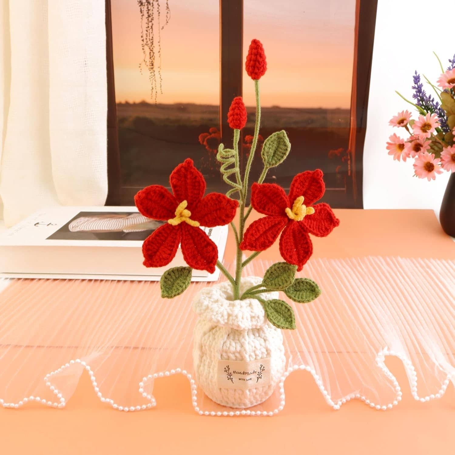 Hand-Woven Lotus Flowers Gifts for Family and Friends Home Office Ornaments