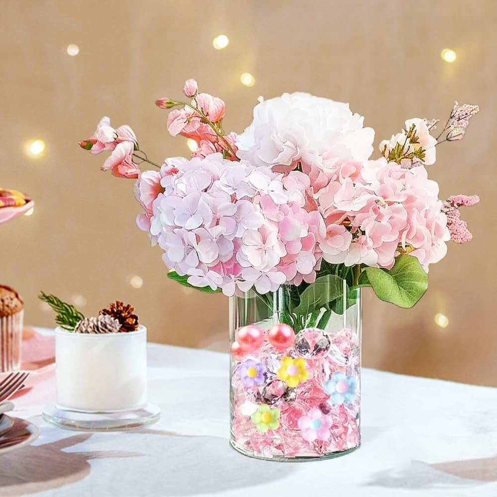 125Pcs Flower Vase Filler Artificial Floral Pearl for Floating Candle Faux Paste