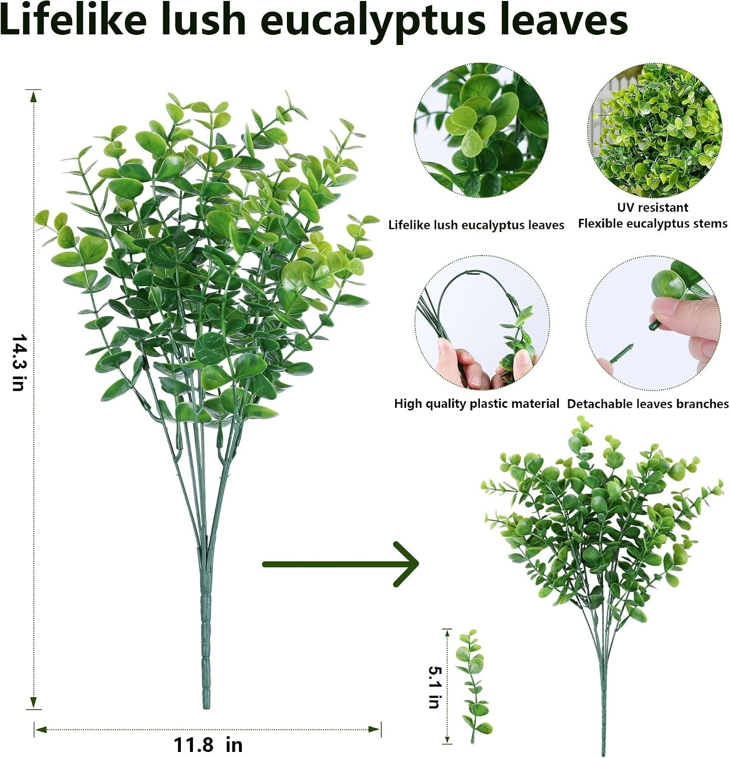 Chic 12 Bundle Artificial Eucalyptus – Durable Faux Plants for All Seasons