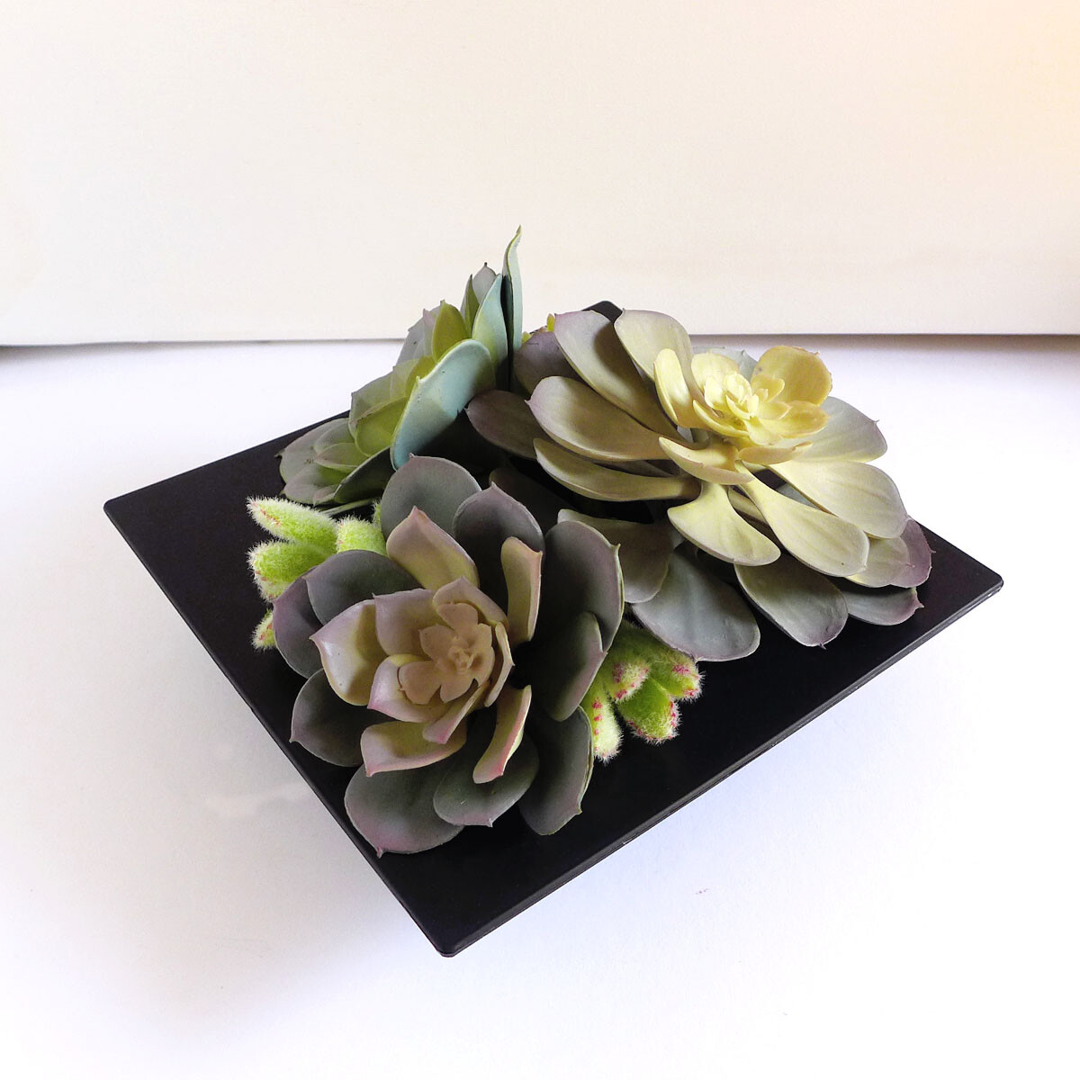 6 Pcs Artificial Fake Plants Succulents Mix Gray Faux Snow Lotus Grass (#42)