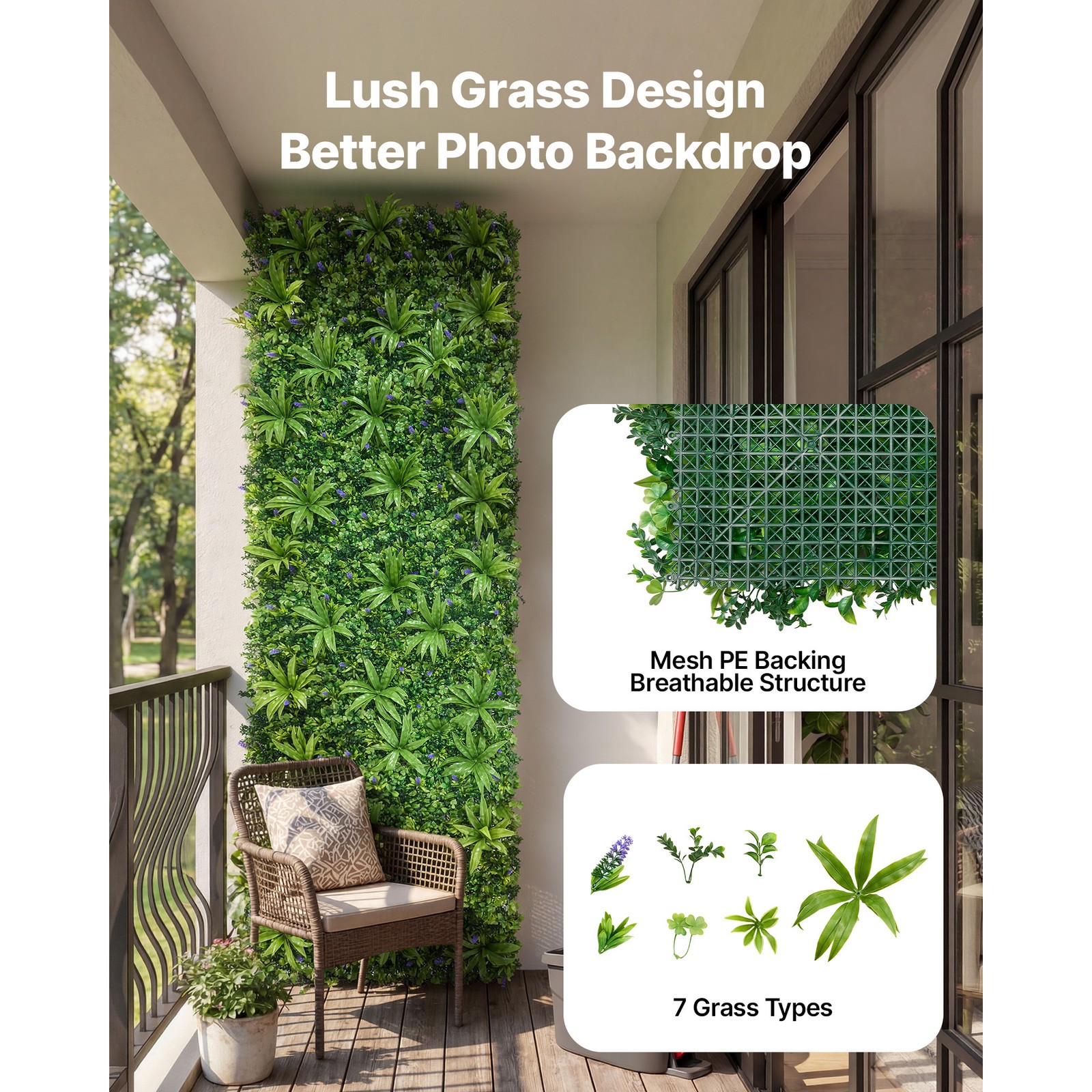 Uimoso Artificial Greenery Wall 40 x 120 in Boxwood Panel for Outdoor Decor
