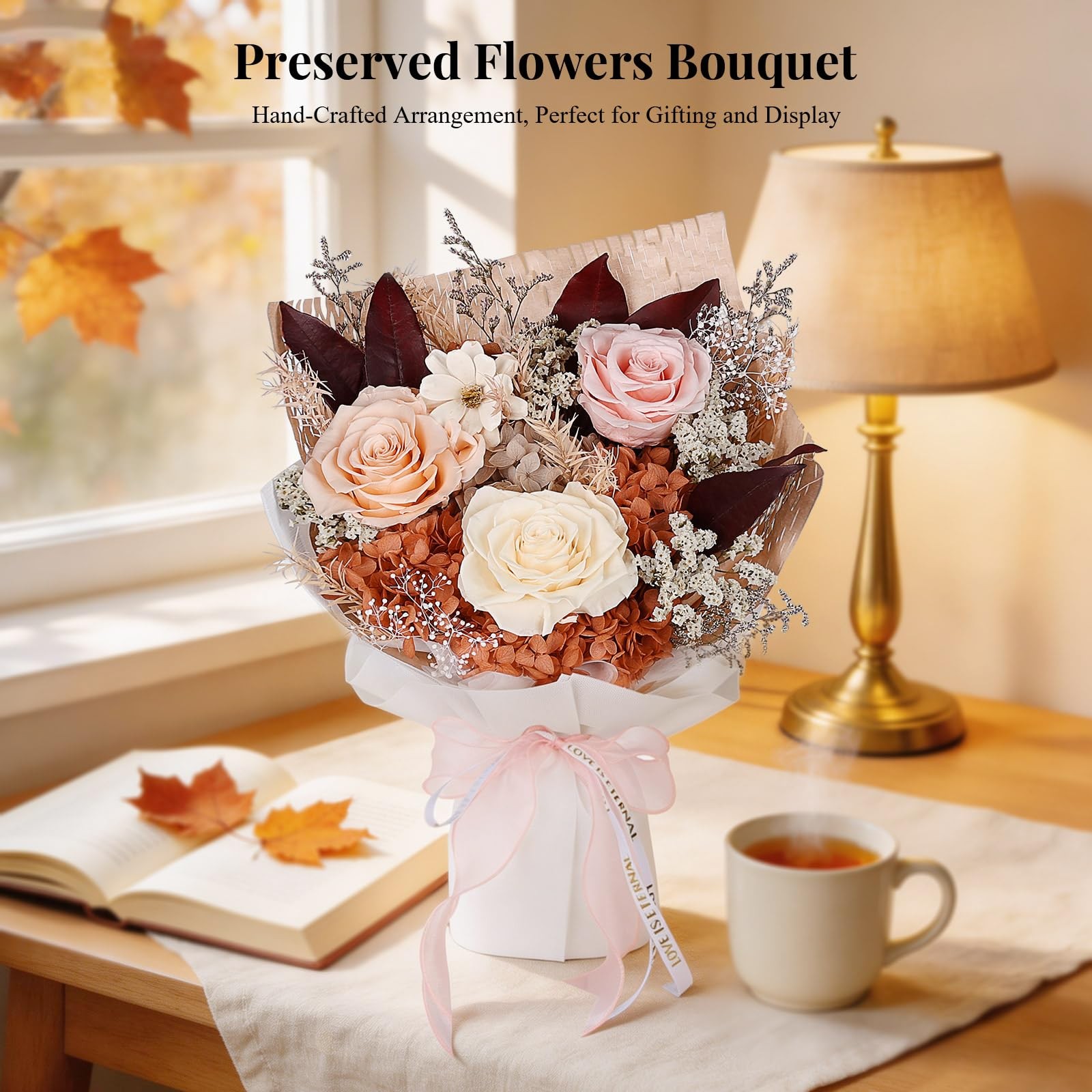 MAMAMIKO Pink Preserved Rose Bouquet