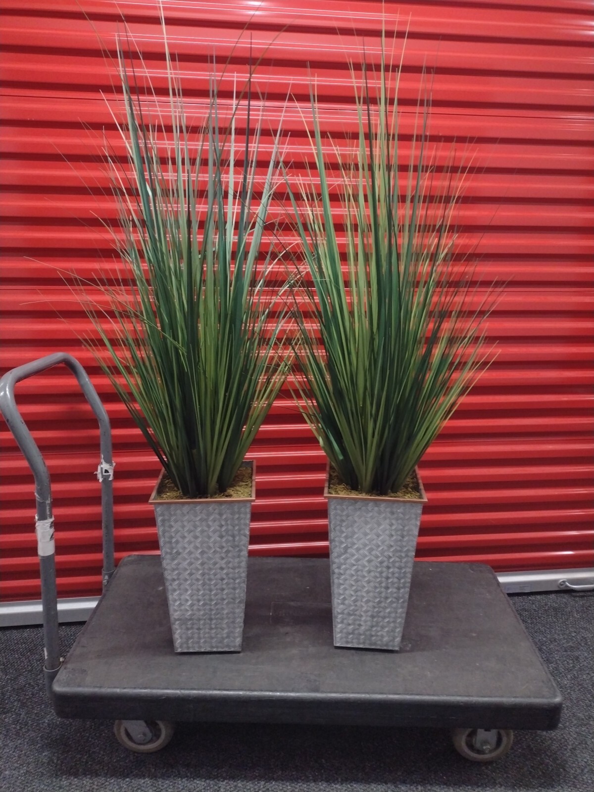 2 Faux Foliage Wheatgrass Tall Artificial Plant with Metal Base