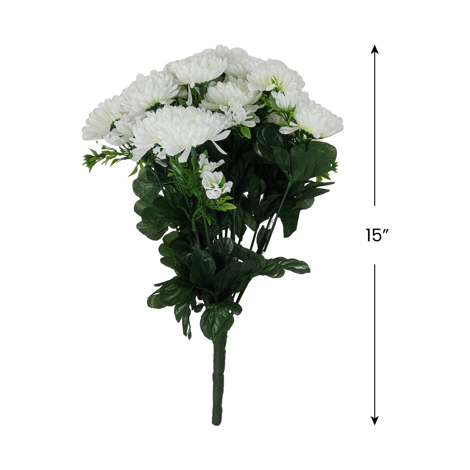 Allstate 14″ Decorative White Artificial Flowering Chrysanthemum Bush