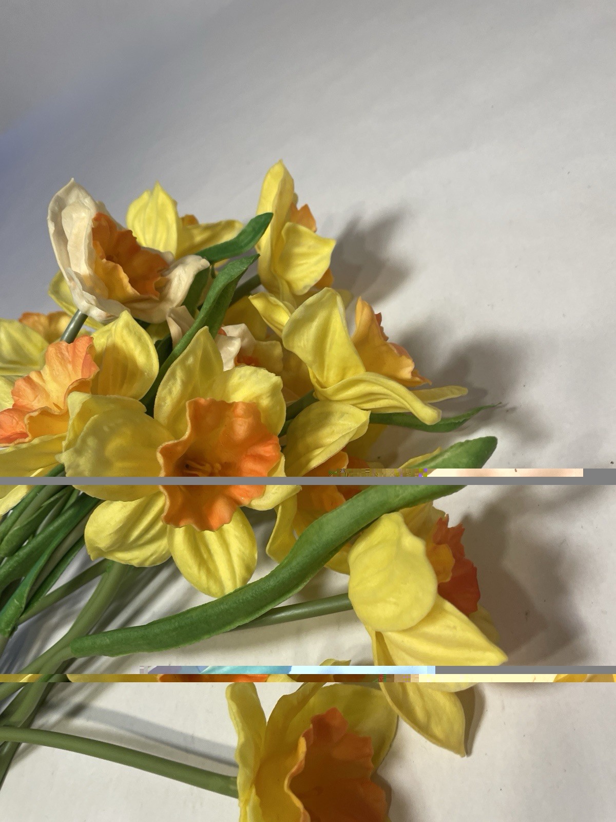 Yellow Artificial Daffodil Stems (Set of 16 Single Stems 12” Long)