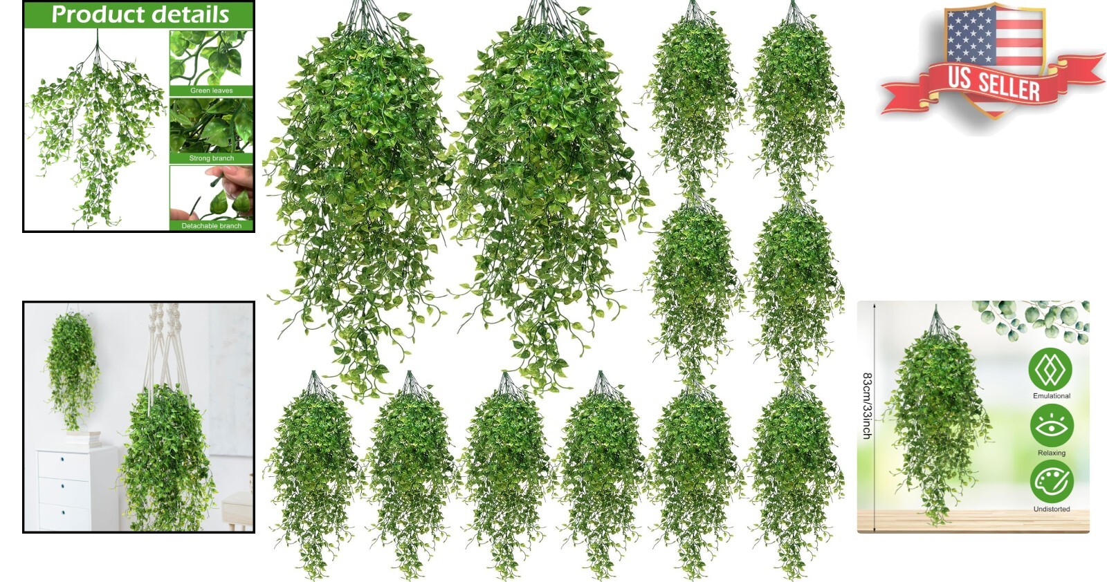 Versatile 33-Inch Fake Ivy Vines – Quality Leaves for Indoor Outdoor Decoration