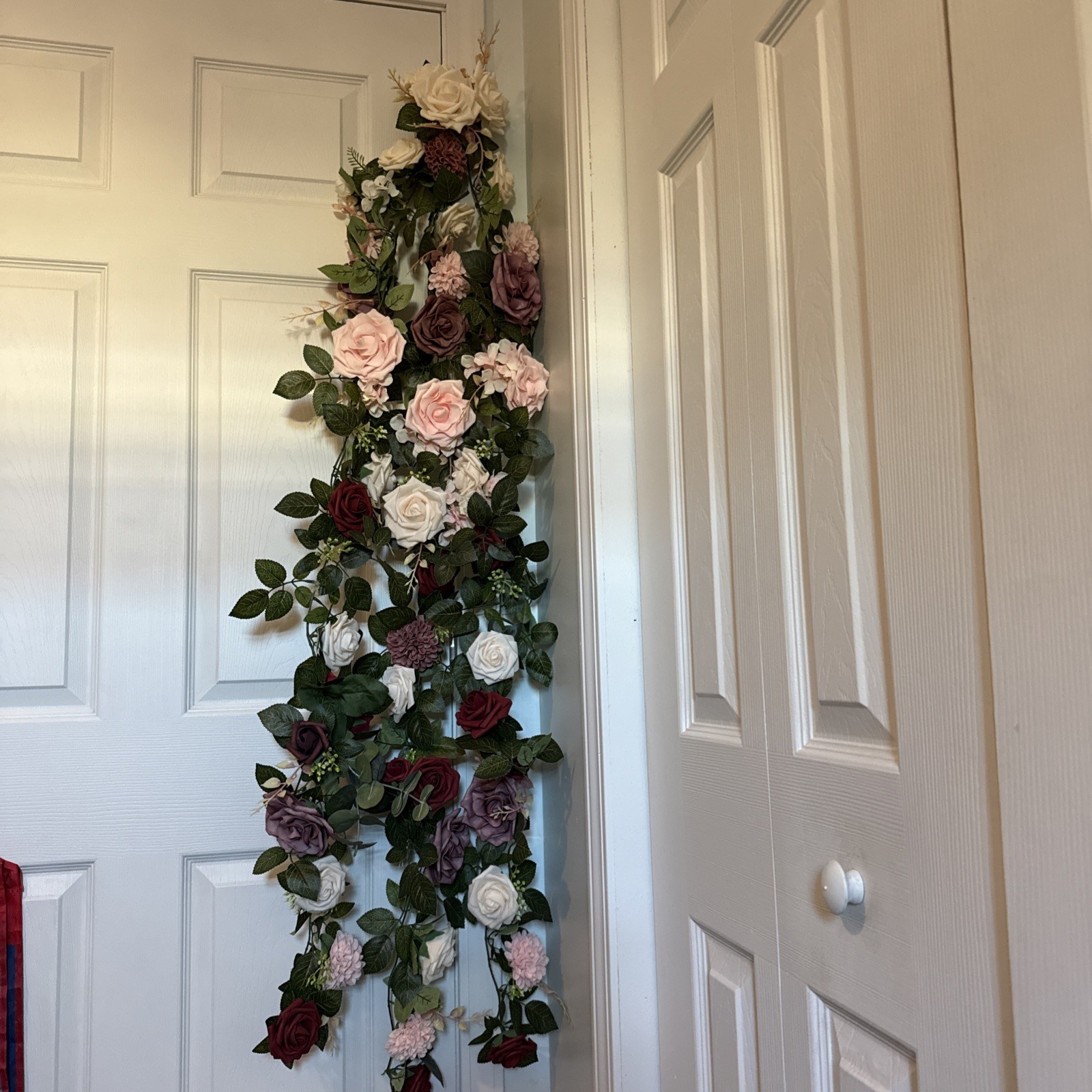 3Pack Artificial Rose Flower Garland, 18 Ft Long